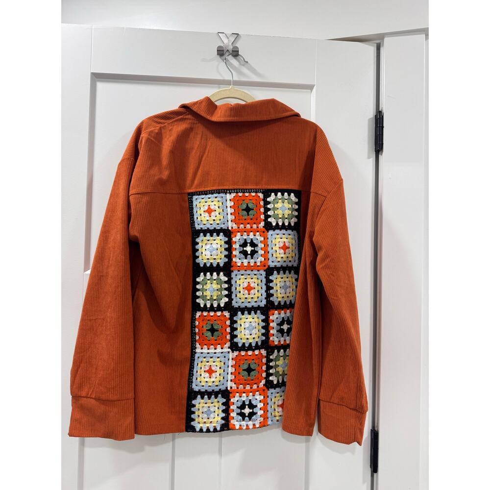 Jen & Co patchwork burnt orange jacket
